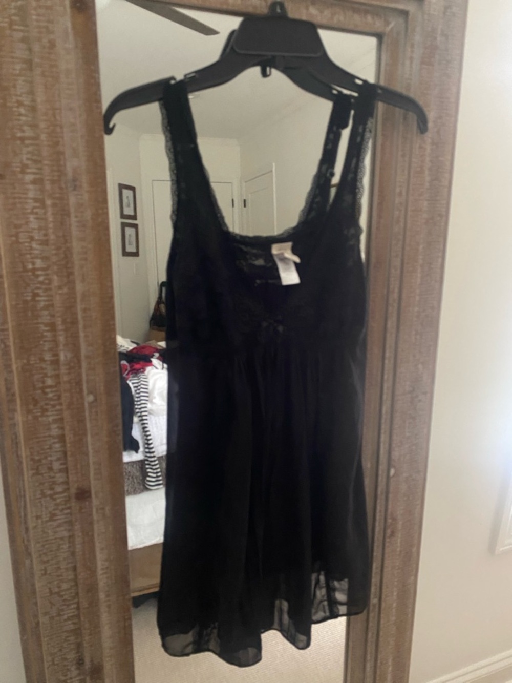 In Bloom Black Lace-Trim Sleep Chemise